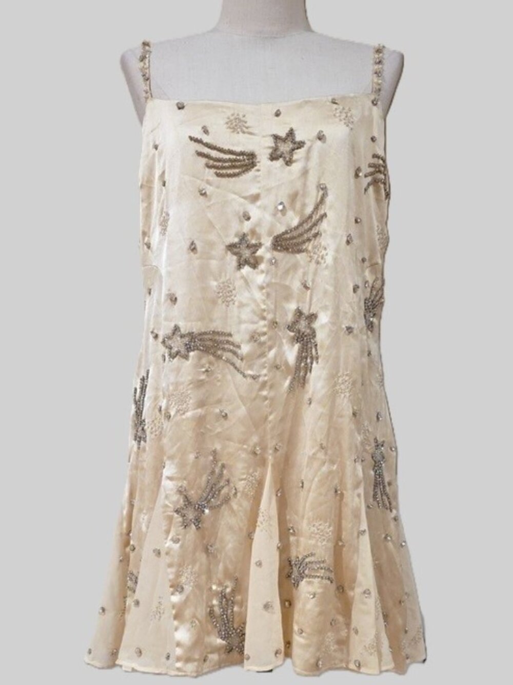NEW $398 FOR LOVE & LEMONS SHOOTING STARS BEADED MINI DRESS IN CREAM SIZE XL - Picture 2 of 10
